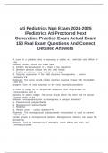 Ati Pediatrics Ngn Exam 2024-2025 &sol;Pediatrics Ati Proctored Next Generation Practice Exam Actual Exam 150 Real Exam Questions And Correct Detailed Answers
