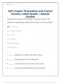 A&P Questions and Correct Answers&sol; Latest Update &sol; Already Graded