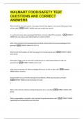 WALMART FOOD&sol;SAFETY TEST  QUESTIONS AND CORRECT  ANSWERS