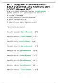 MTTC Integrated Science Secondary EXAM QUESTIONS AND ANSWERS 100- SOLVED &lpar;Newest
