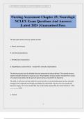 Nursing Assessment Chapter 23&colon; Neurologic NCLEX Exam Questions And Answers &vert;Latest 2025 &vert; Guaranteed Pass&period;