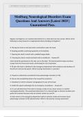 MedSurg Neurological Disorders Exam Questions And Answers &vert;Latest 2025 &vert; Guaranteed Pass&period;