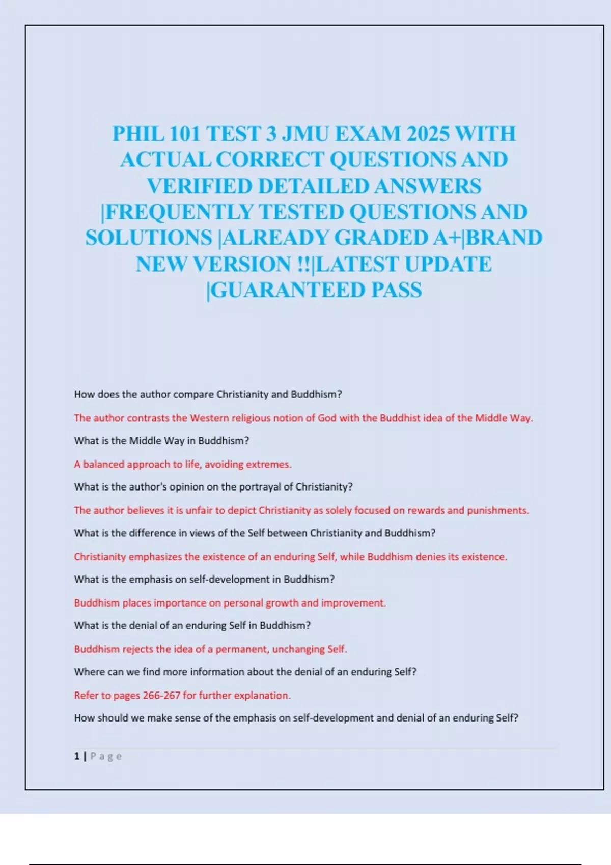 PHIL 101 TEST 3 JMU EXAM 2025 WITH ACTUAL CORRECT QUESTIONS AND ...