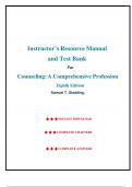 Instructor's Manual and Test Bank for Counseling&colon; A Comprehensive Profession&comma; 8th edition&comma; by Samuel T&period; Gladding &comma; Chapter 1-18