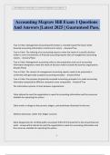 Accounting Mcgraw Hill Exam 1 Questions And Answers &vert;Latest 2025 &vert; Guaranteed Pass&period;