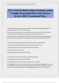 ACI Concrete field testing technician- grade 1 sample Exam Questions And Answers &vert;Latest 2025 &vert; Guaranteed Pass&period;