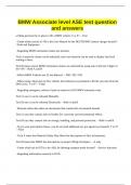 BMW Associate level ASE test question and answers