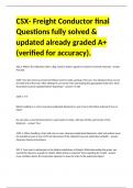 CSX Conductor Final Review Set Questions fully solved & updated already graded A&plus;