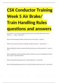 CSX Conductor Training Week 5 Air Brake Train Handling Rules questions and answers&period;