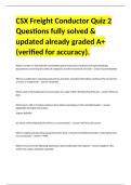 CSX Freight Conductor Quiz 2 Questions fully solved & updated already graded A&plus;&lpar;verified for accuracy&rpar;&period;