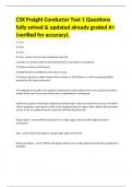 CSX Freight Conductor Test 1 Questions fully solved & updated already graded A&plus;&lpar;verified for accuracy&rpar;&period;