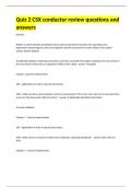 Quiz 2 CSX conductor review questions and answers