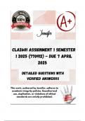 CLA2601 Assignment 1 Semester 1 2025 &lpar;770912&rpar; - DUE 7 April 2025 &semi;100 &percnt; correct explanations and solutions&period; &lbrace;Two answers provided in each Question&rcub; 