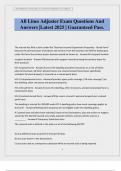 All Lines Adjuster Exam Questions And Answers &vert;Latest 2025 &vert; Guaranteed Pass&period;