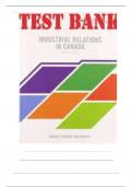 Test Bank for Industrial Relations in Canada by Hebdon Robert&comma; Brown Travor&period;