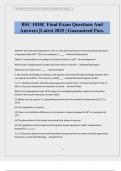 BSC 1010C Final Exam Questions And Answers &vert;Latest 2025 &vert; Guaranteed Pass