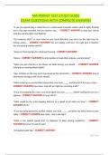MA PERMIT TEST STUDY GUIDE EXAM QUESTIONS WITH COMPLETE ANSWERS