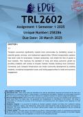 TRL2602 Assignment 1 &lpar;ANSWERS&rpar; Semester 1 2025 - DISTINCTION GUARANTEED