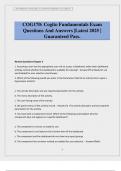 COG170&colon; Cogito Fundamentals Exam Questions And Answers &vert;Latest 2025 &vert; Guaranteed Pass