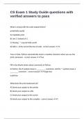 CS Exam 1 Study Guide questions with verified answers to pass