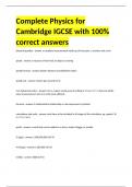 Complete Physics for Cambridge IGCSE with 100- correct answers