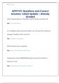APHY101 Questions and Correct  Answers&sol; Latest Update &sol; Already  Graded