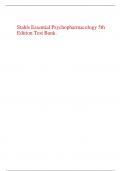 Test bank for stahl's essential psychopharmacology neuroscientific basis and practical applications 5th edition &vert; complete guide &vert; Chapter 1-13 &vert; Complete Questions And Answers A&plus;