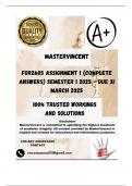 FOR2605 Assignment 1 (COMPLETE ANSWERS) Semester 1 2025 - DUE 31 March 2025; 100% correct solutions and explanations. 