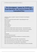 Fire Investigator - master for TCFP test&period; Exam Questions And Answers &vert;Latest 2025 &vert; Guaranteed Pass&period;