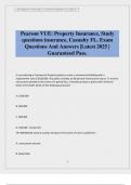 Pearson VUE&colon; Property Insurance&comma; Study questions insurance&comma; Casualty FL&period; Exam Questions And Answers &vert;Latest 2025 &vert; Guaranteed Pass&period;