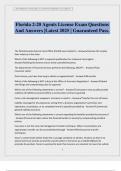 Florida 2-20 Agents License Exam Questions And Answers &vert;Latest 2025 &vert; Guaranteed Pass&period;