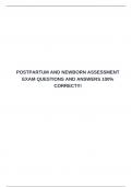 POSTPARTUM AND NEWBORN ASSESSMENT EXAM QUESTIONS AND ANSWERS 100&percnt; CORRECT&excl;&excl;&excl;