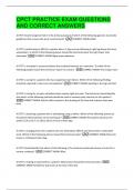 CPCT PRACTICE EXAM QUESTIONS  AND CORRECT ANSWERS 