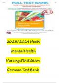 Neeb's Mental Health Nursing Test Bank &lpar;5th Edition by Gorman and Anwar&rpar; All Chapters Covered &lbrack;With Verified Answer Elaborations&rsqb;