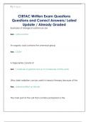 CIBTAC Written Exam Questions  Questions and Correct Answers&sol; Latest  Update &sol; Already Graded