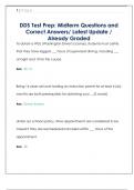 DDS Test Prep&colon; Midterm Questions and  Correct Answers&sol; Latest Update &sol;  Already Graded