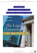 SOLUTION MANUAL The Legal Environment of Business&comma; 14th Edition by Roger E&period; Meiners&comma; Verified Chapters 1 - 22&comma; Complete