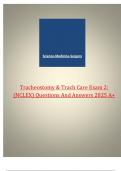 Tracheostomy & Trach Care Exam 2&colon;  &lpar;NCLEX&rpar; Questions And Answers 2025 A&plus;