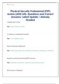 Physical Security Professional &lpar;PSP&rpar;  review &lpar;ASIS Intl&rpar;&period; Questions and Correct  Answers&sol; Latest Update &sol; Already  Graded