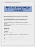 Idaho Property & Casualty Exam Prep Questions And Answers &vert;Latest 2025 &vert; Guaranteed Pass&period;