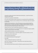 Indiana Jurisprudence HFA Exam Questions And Answers &vert;Latest 2025 &vert; Guaranteed Pass&period;