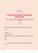 GYPSUM CONSTRUCTION EXAM QUESTIONS WITH GUARANTEED ACCURATE ANSWERS 