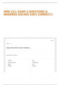HMD 211&colon; EXAM 3 QUESTIONS & ANSWERS SOLVED 100&percnt; CORRECT&excl;&excl;