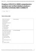 Prophecy LPN&sol;LVN A &lpar;2025&rpar; comprehensive questions and verified detailed solutions &lpar; MULTIPLE CHOICES&rpar; &vert;100&percnt; CORRECT&excl;&excl;