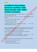 Certified Information Systems Auditor CISA Exam Guide with 100&percnt; correct answers&period;