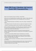 Mark 3001 Exam 1 Questions And Answers &vert;Latest 2025 &vert; Guaranteed Pass&period;