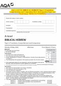 2024 AQA A-LEVEL BIBLICAL HEBREW Paper 1 Translation&comma; Comprehension and Composition MAY Question Paper and Mark Scheme MERGED