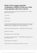 Medi-Cal Peer Support Specialist Certification 1 MODULE 8 Recovery Tools Exam questions with correct answers