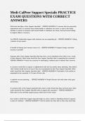 Medi-CalPeer Support Specialis PRACTICE EXAM QUESTIONS WITH CORRECT ANSWERS