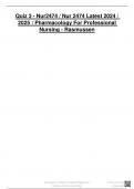 Quiz 3 - NUR2474 &sol; NUR 2474 &lpar;Latest 2024&sol; 2025&rpar; &colon; Pharmacology for Professional Nursing - Rasmussen